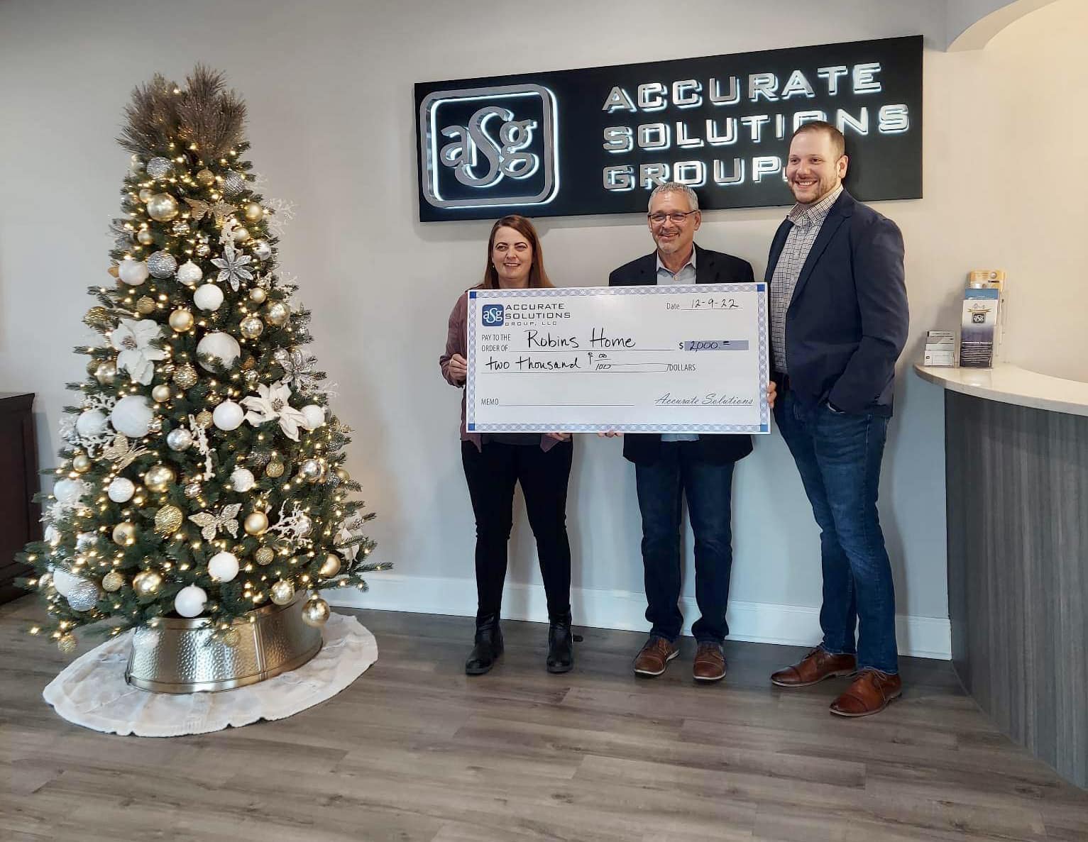 Thank you so much Accurate Solutions Group for your donation to Robin’s