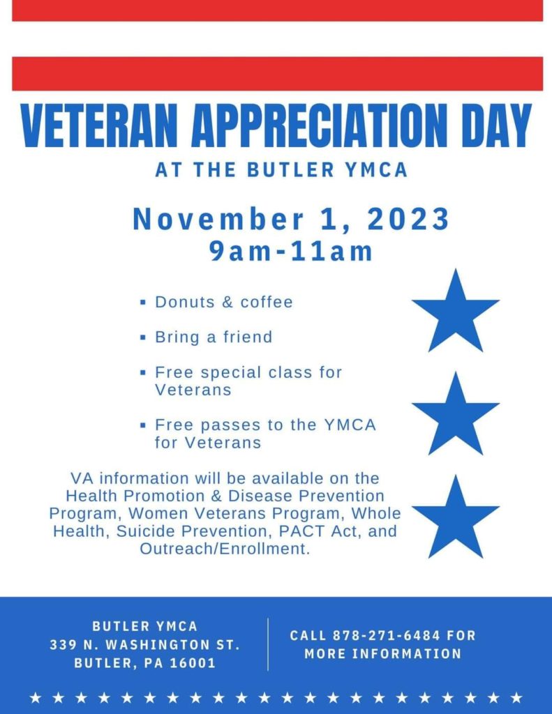 Veteran Appreciation Day November 1 Butler, PA