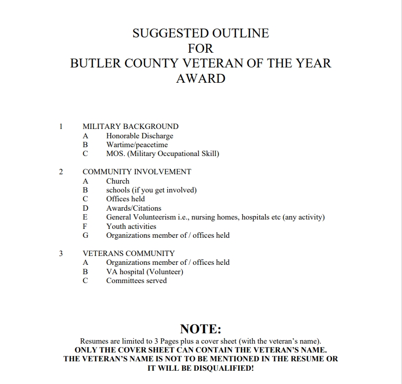 Butler County Veteran of the Year