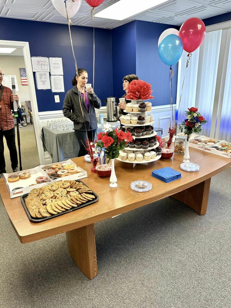 We had baked goods and refreshments