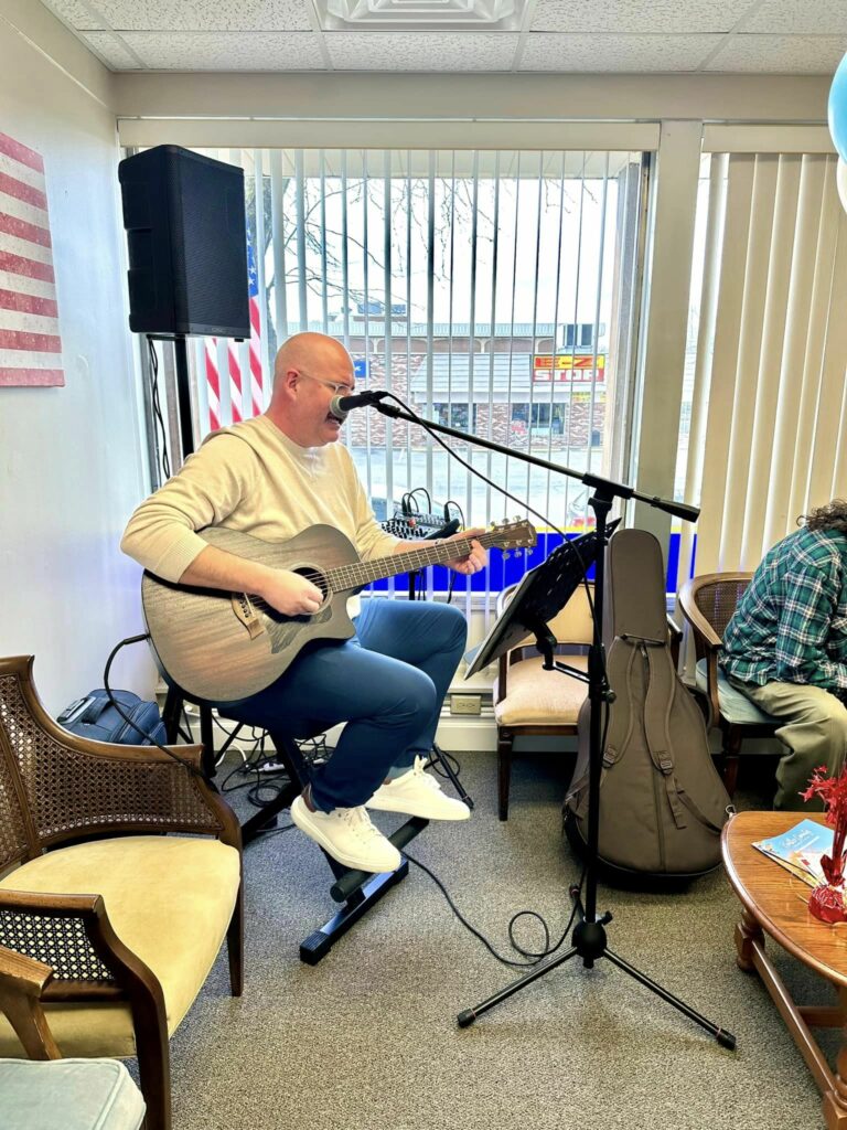 We had a veteran playing live music